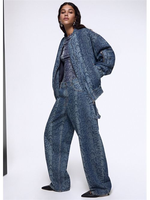 Jeans worker in denim pitonato LIU JO | UF6519D0397/79154